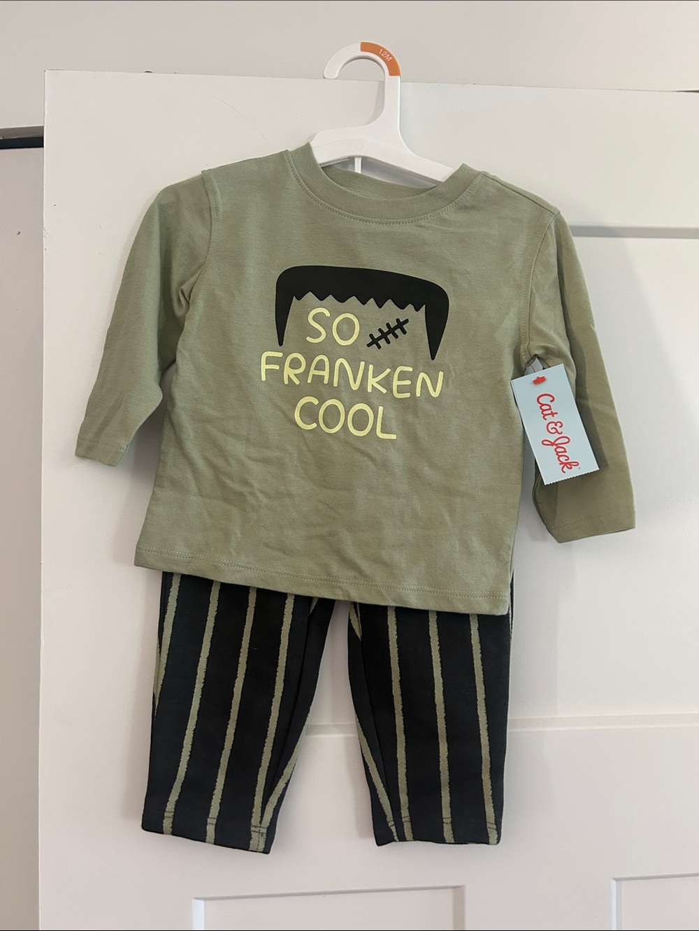 Cat & Jack Olive Green and Black Toddler Two-Piece Halloween Outfit